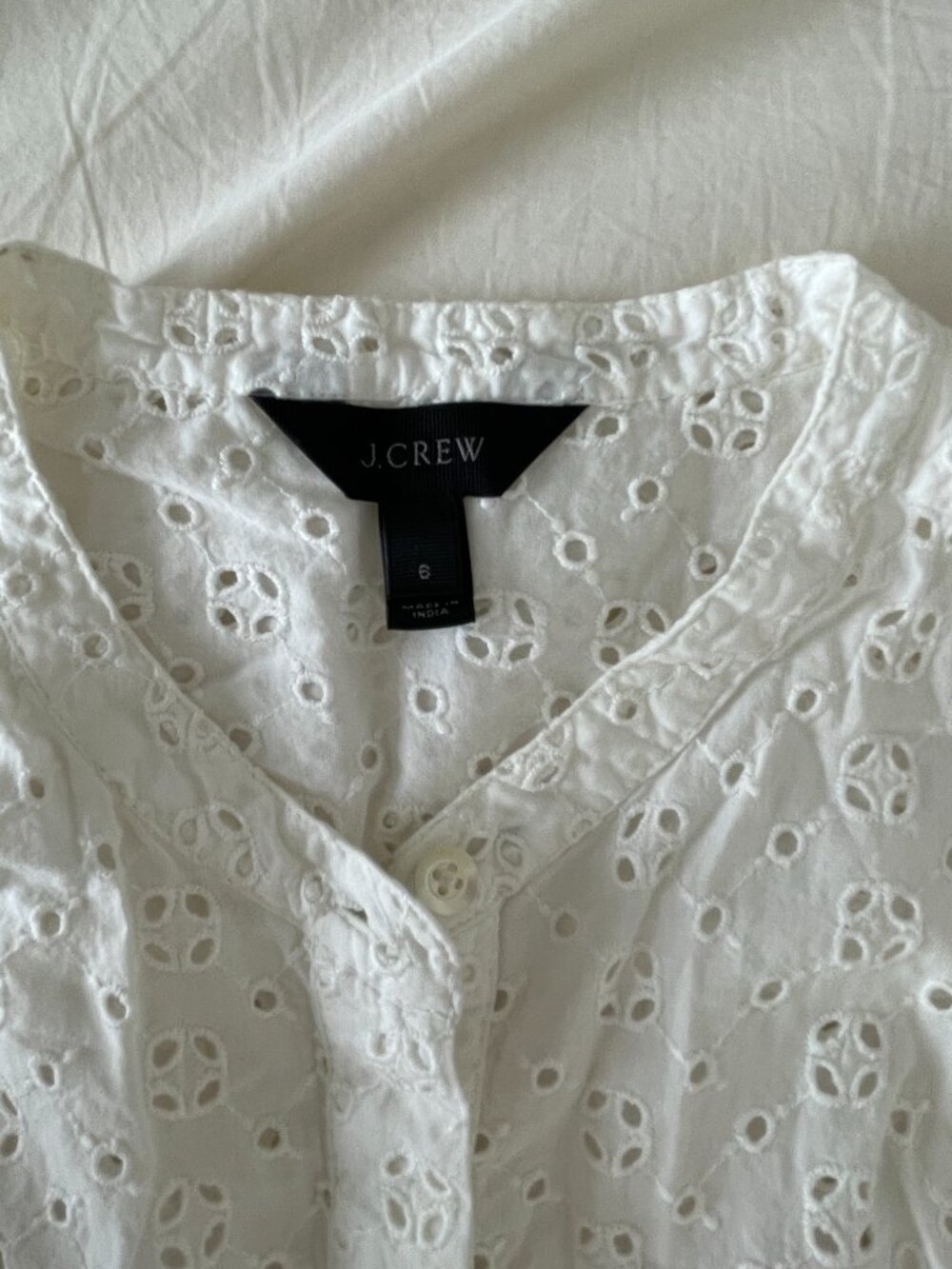 Jcrew Sleeveless Button Down White Dress in Size 6 - Picture 3 of 11